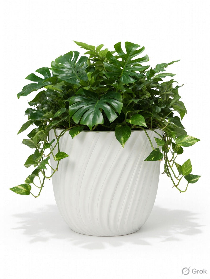 GROOVE Tapered Planter Lightweight Fiberglass Pots