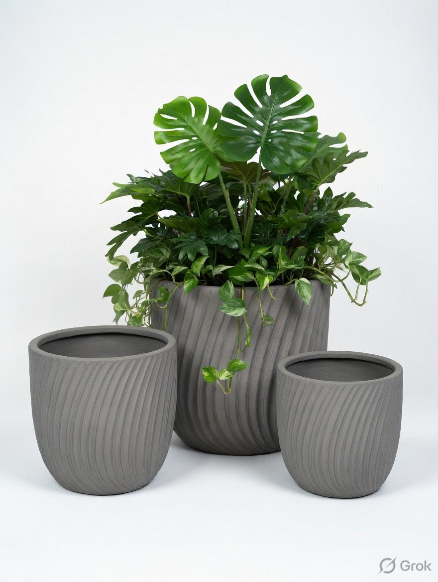 GROOVE Tapered Planter Lightweight Fiberglass Pots