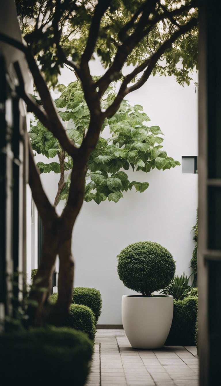 BIG BUDDHA Lightweight Round Pot – Indoor &amp; Outdoor Statement Planter (Fibreglass/Clay Blend) - 101