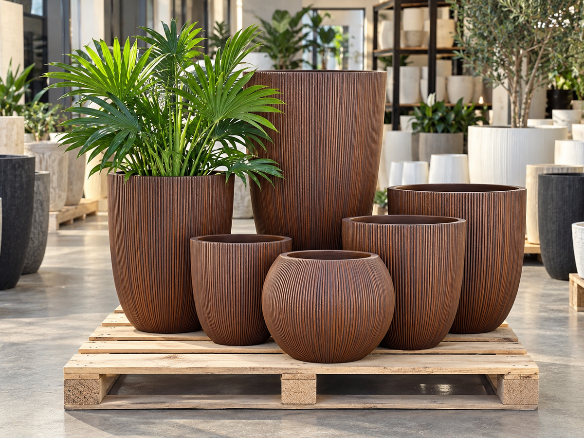 LinearLite - LineaLite Collection – Extra Lightweight Fluted Pots in Modern Vertical Design