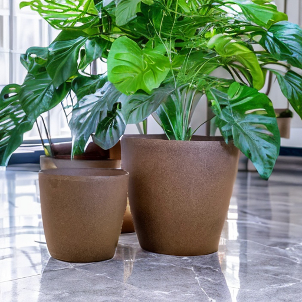 2001 Maxi Pot range styled - multiple colours smooth lightweight pots