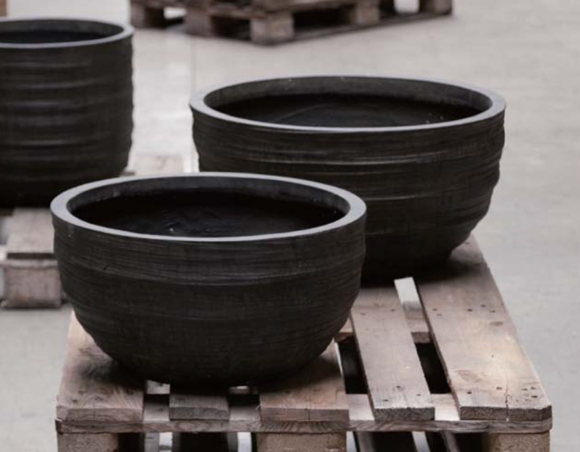 RIPPLE BOWL - lightweight ribbed bowl pot indoor outdoor