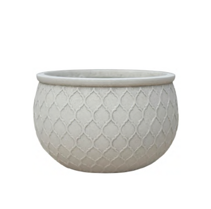 ARABESQUE Bowl - Indoor or Outdoor Lightweight Fiberclay Pot Bowl - DR209