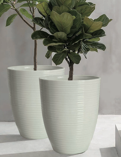 2074 Pearl White Glaze - Lightweight Round Pot