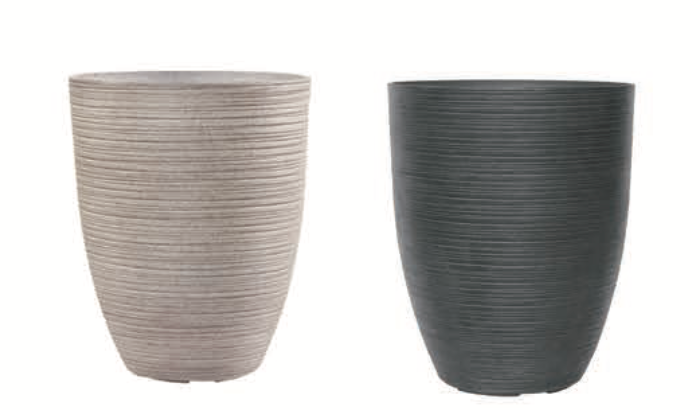 2074 - Textured Round Tapered In Lightweight Pots