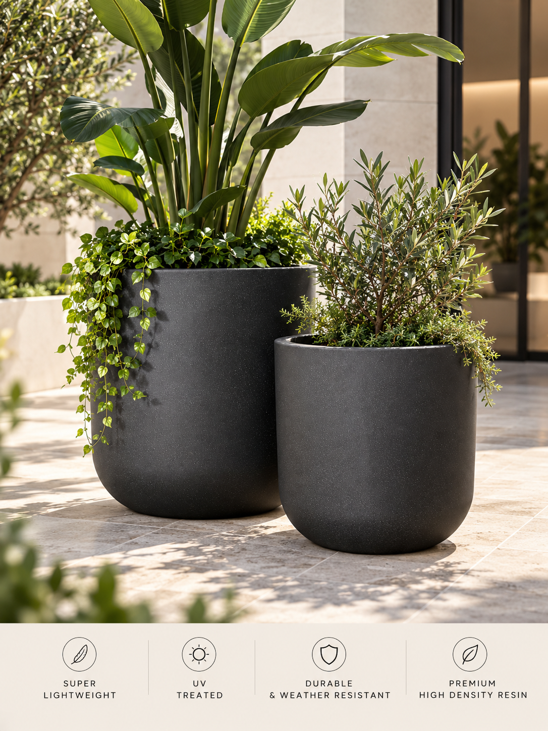 HUDSON Planter - Indoor and Outdoor Lightweight Pot