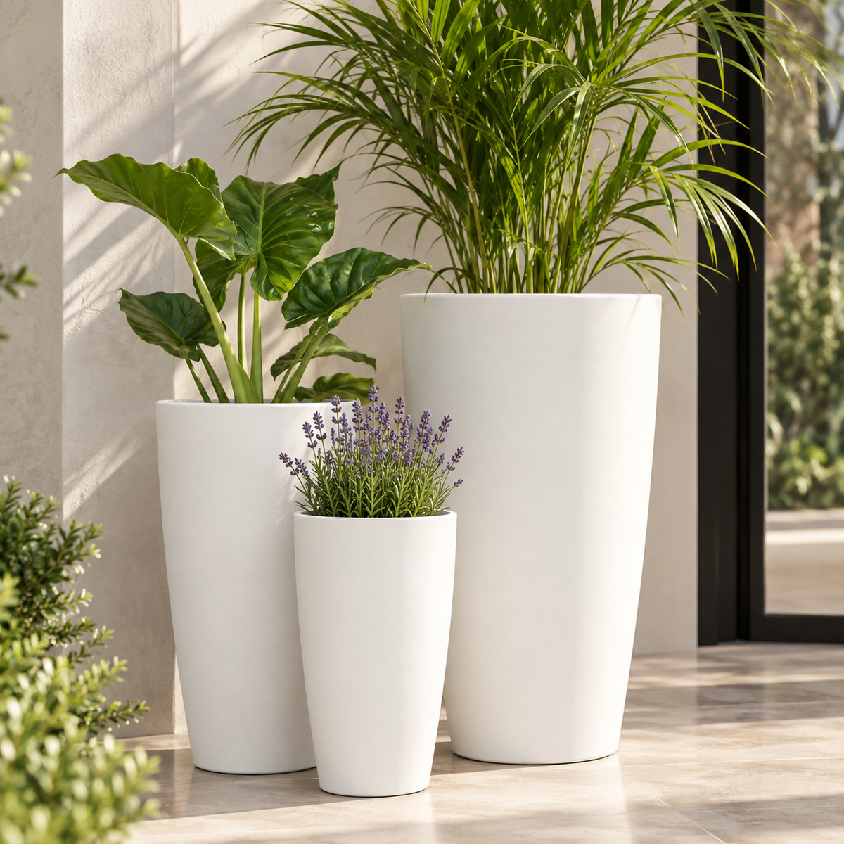 TOLLY Planter - Lightweight Stone Resin Pot for Indoor and Outdoor