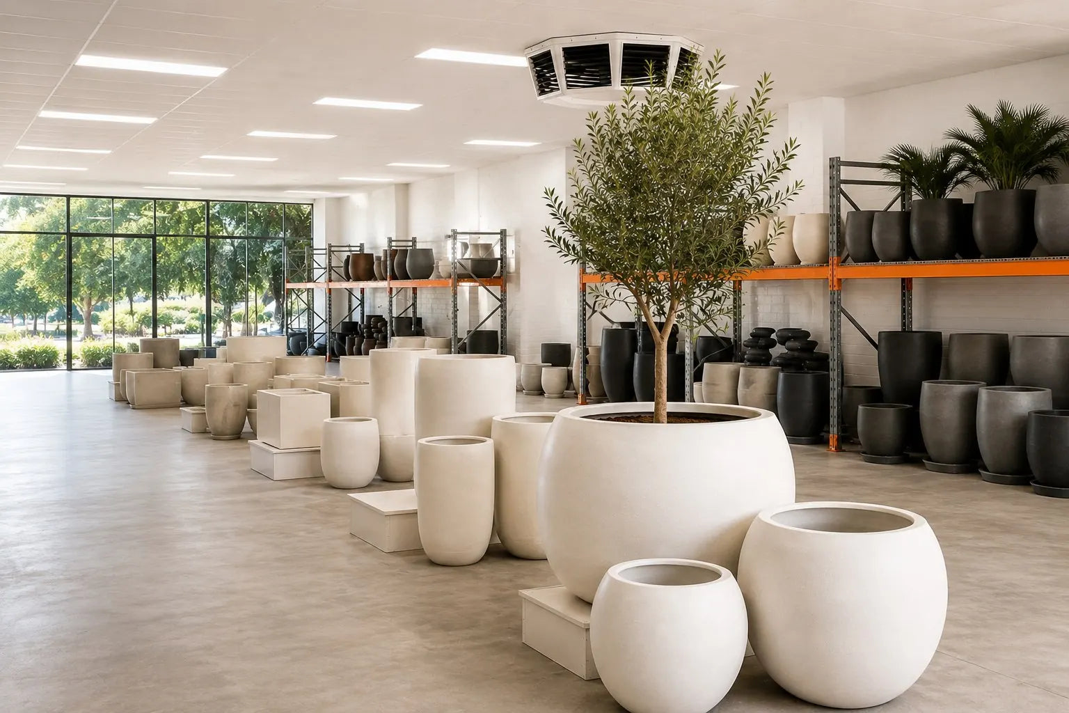 Lightweight Pots WA showroom in Perth with hundreds of lightweight pots