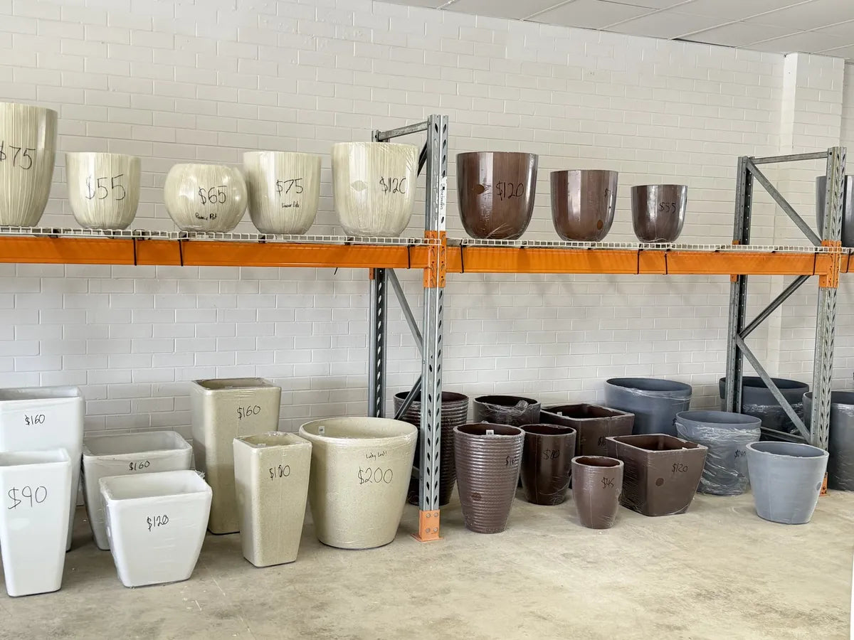 Small lightweight pots range at Wangara, Perth