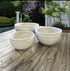 Ripple Bowl styled with plant - lightweight ribbed bowl fiberclay pot