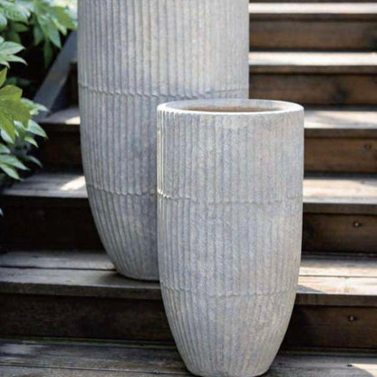 PLEATED Tall - Indoor or Outdoor Fiberclay Lightweight Pot with Pleated Texture - DR35