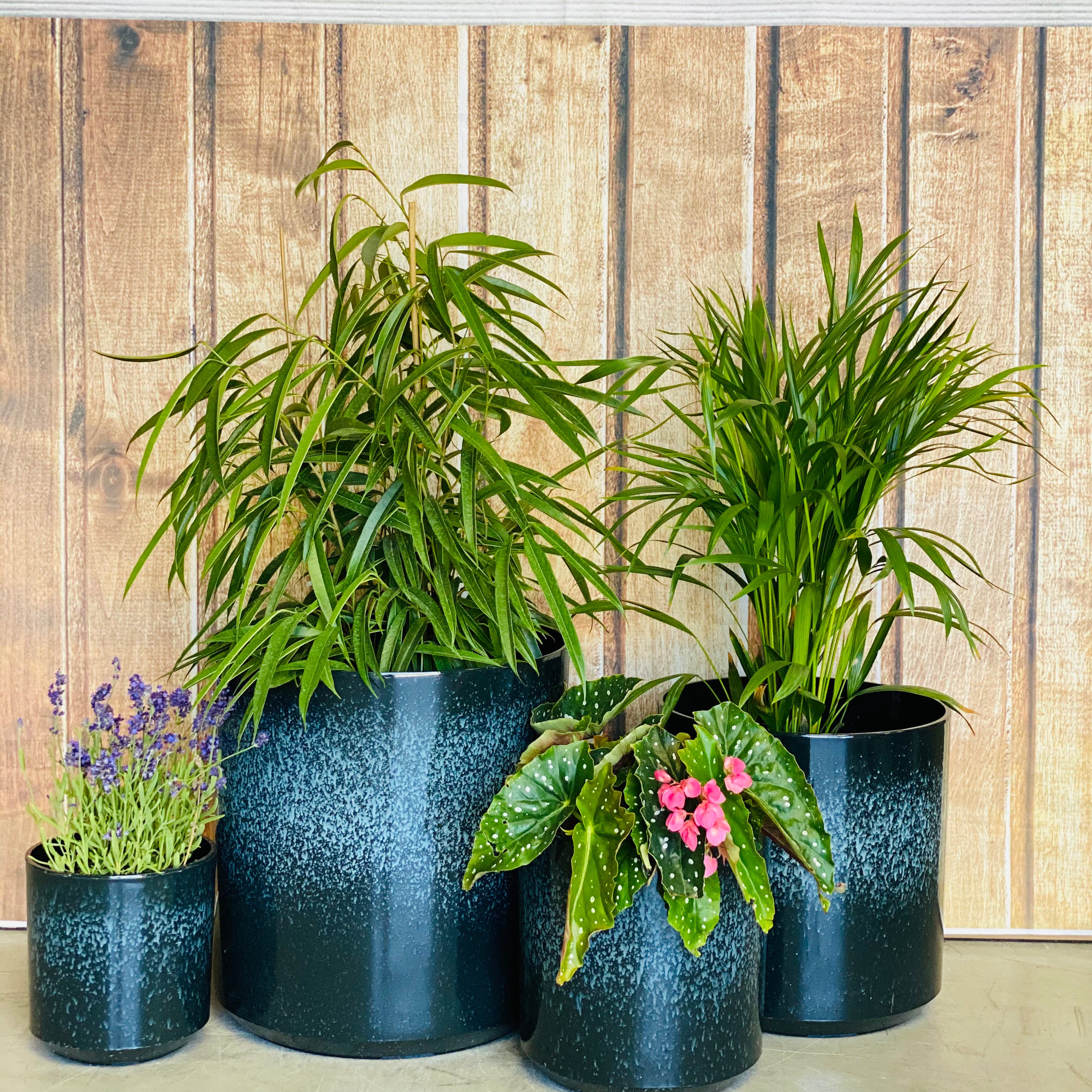 6071 Cylinder Glazed Pot in Meteor Grey XL - lightweight composite pot