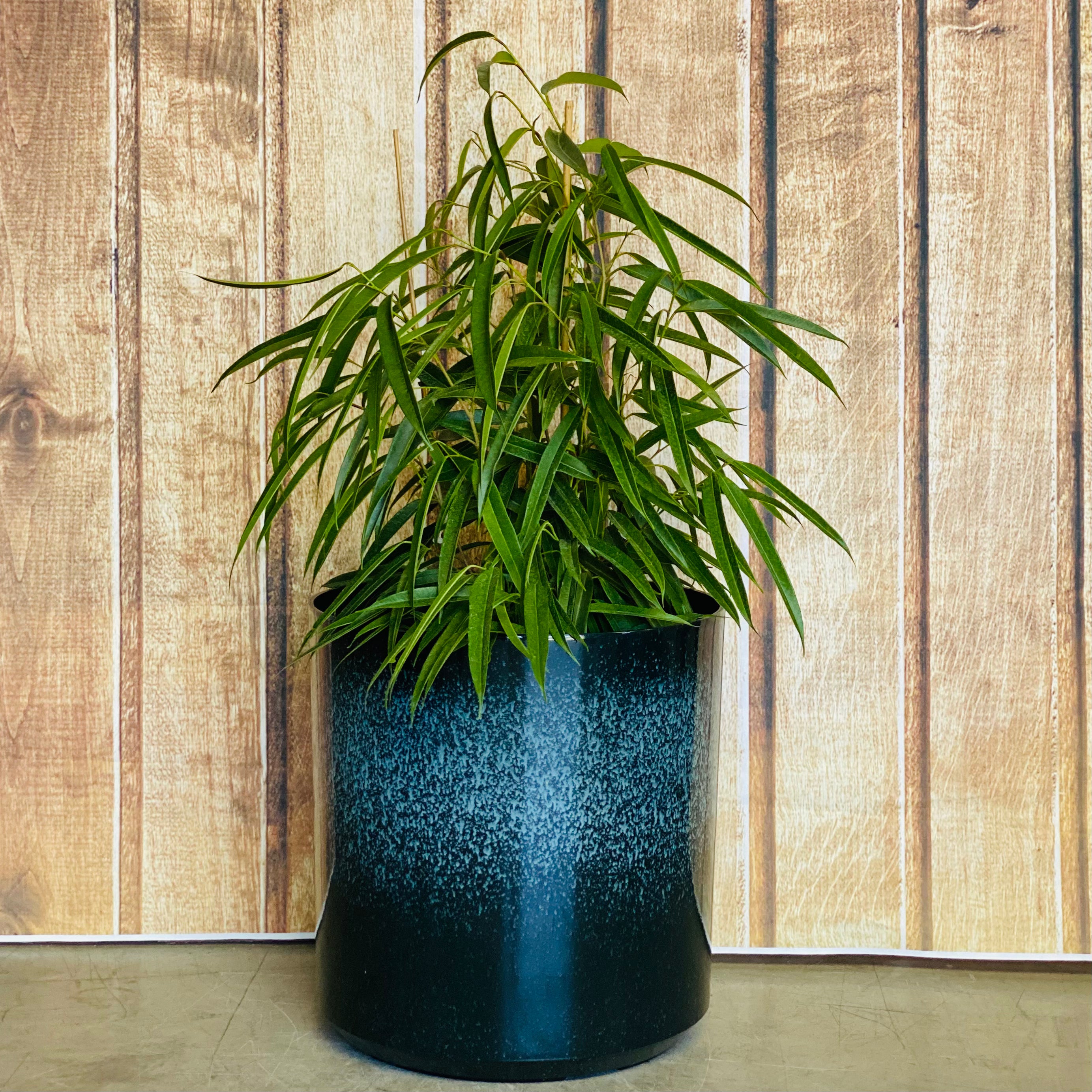 6071 Cylinder Glazed Pot Meteor Grey Large - composite lightweight pot