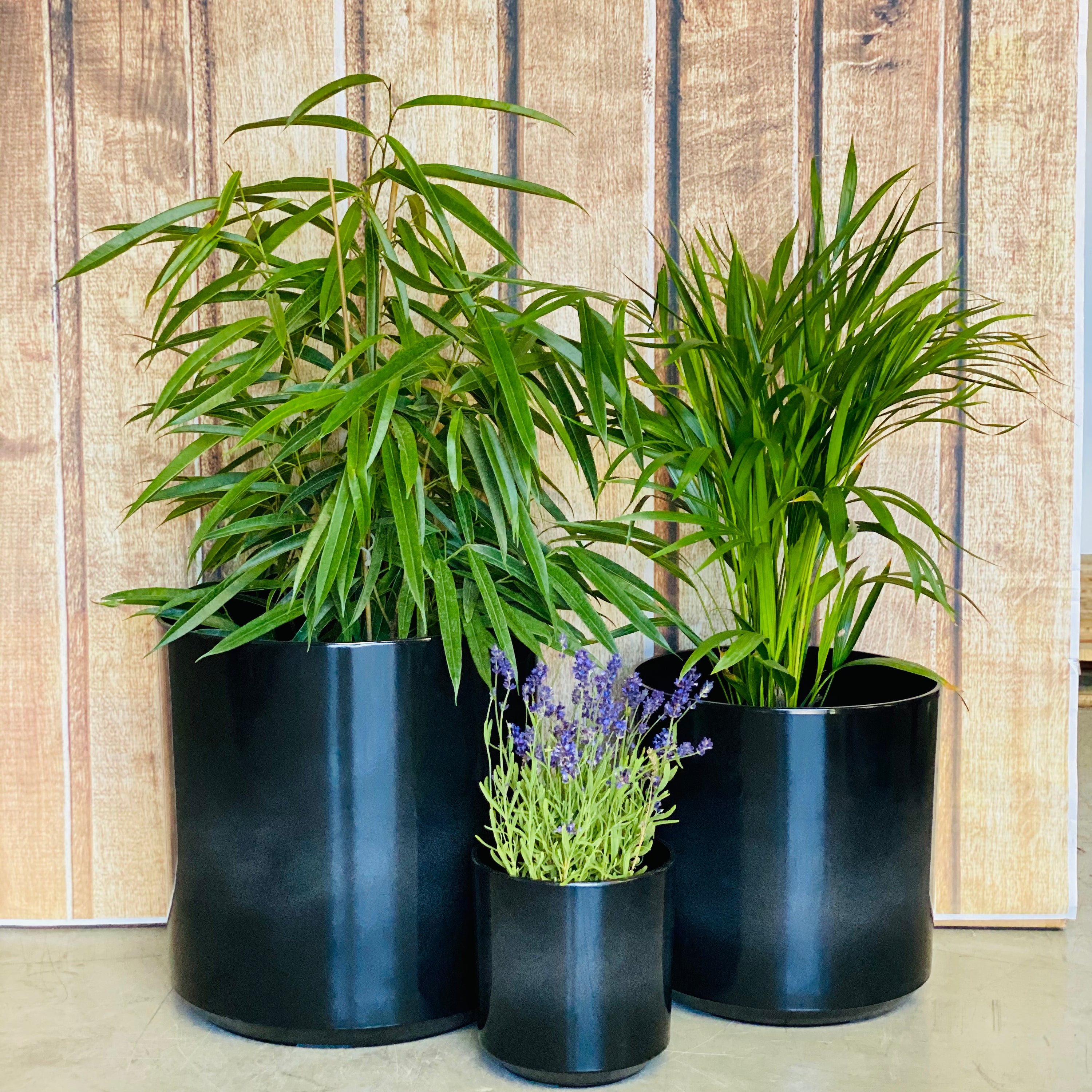 6071 Cylinder Glazed Pot in Deep Water Green Large - indoor outdoor pot