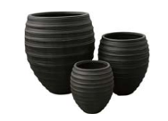 RIPPLE EGG SHAPE - Tall Fiber Clay Pot - GA30-2270